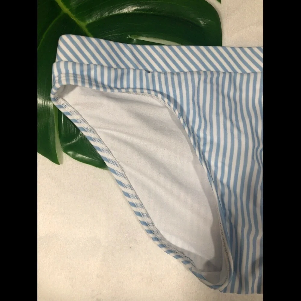 NEW Ted Baker London‎ Stripe Bikini Bottoms White/Blue [SZ 1 in TB]